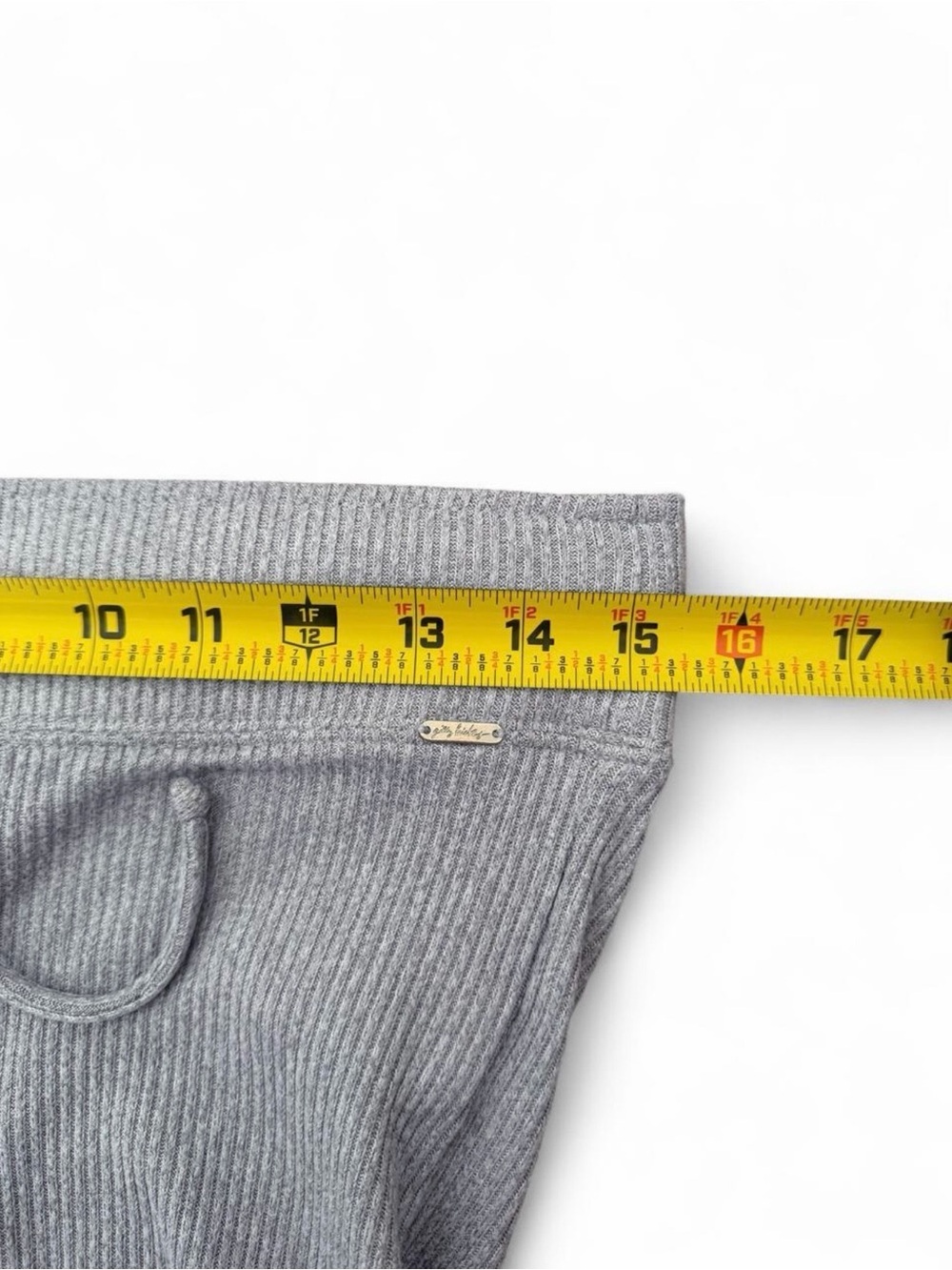 Hollister Light Gray Ribbed Flared Track Pants - Picture 4 of 6
